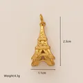 Detailed gold Eiffel Tower charm pendant for DIY jewelry making and craft projects - Eiffel Tower