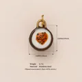 Stainless steel pear fruit pendant accessory for jewelry making with vacuum gold plating - Passion Fruit