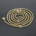 Gold-toned stainless steel cable chain with lobster clasp for DIY jewelry making. - Adjustable O-Chain Necklace