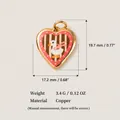 Copper heart-shaped pendant with duck illustration, size 19.7x17.2mm, gold finish SKU - 14 Pink Scarf Duck Pendant