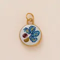 Pendentif circulaire en acier inoxydable plaqué or 18k motif océan pour bijoux - Pendentif Style Huître Océan / Or