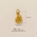 Specifiche di dimensioni e peso per ciondolo a chiocciola in acciaio dorato 18 carati - Pendaglio Conchiglia Oro / 19x6mm