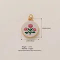 Elegant floral rose pendant jewelry accessory in copper with 18K gold plated finish - Pink Rose (2)