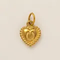 Elegante ciondolo a cuore placcato oro 18K con incisione a ferro di cavallo DIY - Ciondolo a Cuore e Ferro di Cavallo / Oro