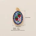 Vintage pastoral style oval copper strawberry pendant accessory for DIY jewelry making - Strawberry (3)