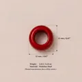 Round 12mm red stainless steel DIY bead component with weight and size specifications shown - January Birthstone Color Pendant / Red