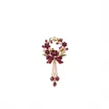 Exquisite vintage December flower wreath pendant with bee and bow tassel charm details - June Flower Pendant