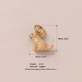 Delicato ciondolo a forma di cane crema in rame placcato oro 18K, 9mm, peso 2,5g - 11 Ciondolo Cane Solo (Senza Catena)
