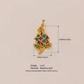 Elegante ciondolo a fiore in acciaio inossidabile placcato oro 18K per gioielli fai da te - Ciondolo a Fiore / Oro/Blu/Viola