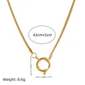 18k vergoldete Titanstahl-Schlangenkette mit Längen- und Gewichtsangaben für Damen - 18mm Matrosenverschluss Flache Schlangenkette