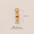 Elegante pendente a caramella in acciaio inossidabile placcato oro 18 carati, rosso, 16x3mm - Ciondolo Caramella / Oro/Rosso