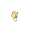 18K gold plated stainless steel C-shaped DIY jewelry connector bail for pendant charms - Double Ring Jewelry Buckle