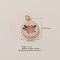 Exquisite floral enamel copper pendant with 18K gold plating for DIY jewelry making - Small Flower Pendant