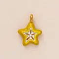 Elegante pendente a stella in smalto giallo in acciaio inossidabile placcato oro. - Ciondolo Carambola (Solo Pendente, Senza Catena)