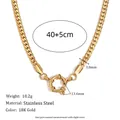 Massive Halskette aus 18 Karat vergoldetem Edelstahl mit großem Federringverschluss - NK Matrosenverschluss Kette 40+5cm