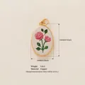 Oval vintage style copper pendant featuring pink rose floral pattern with dimensions 23x14mm - Oval Pink Rose Style (27) / 1 Piece / Pink