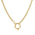 Collana a catena in acciaio inossidabile placcato oro 18 carati con chiusura a molla rotonda - Catena di Perle con Chiusura a Marinaio 18mm / Oro