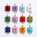 Stainless steel 18K gold plated birthstone charms for 12 months DIY jewelry - January Pendant (HHPK262503RI)