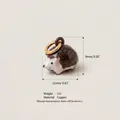 Handgefertigter Miniatur-Igel-Anhänger aus Keramik mit vergoldetem Kupferring. - Igel Anhänger