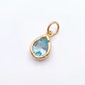 Elegant 14K gold-filled teardrop pendant featuring a faceted light blue aquamarine gemstone - Pendant Only / March Square Pendant
