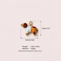 Gros plan montrant les dimensions et le poids exacts de ce pendentif en cuivre en forme de chien - Style 7 Chien Tacheté (Pendentif Seul)