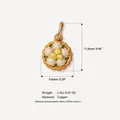 Pendentif tartelette miniature en cuivre plaqué or, breloque bijoux de 11,8 mm de hauteur - Pendentif Tartelette À L'oeuf Au Durian