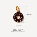 Pendentif en forme de donut en cuivre avec des vermicelles colorés pour bijoux DIY - Pendentif Donut Au Chocolat