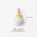 Detail view of stainless steel chick pendant showing 17.2mm height and 4.7g weight. - Chick Pendant (JXPK255104SI) / Gold