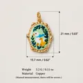 Detailed macro view showing dimensions and weight of the gold-plated copper duck pendant - Scarf Goose Pendant (8)