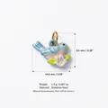 Detail view of a blue bird pendant with dimensions 14.8mm x 9.6mm and weight of 1.9g - Bird Pendant (JXPK255104SI) / Light Blue
