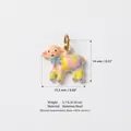 Detailed view of colorful stainless steel sheep charm with size and weight specs - Lamb Pendant