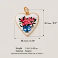 Detailed macro view of heart-shaped floral pendant with rose and bow design on copper - Rose Charm (6)