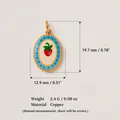 Detailed dimensions and weight specifications for enamel strawberry copper pendant - Single Strawberry Pendant (7)