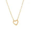 Élégant collier en acier inoxydable doré avec pendentif cœur ajouré pour bijoux DIY - Collier Trombone avec Mousqueton Cœur