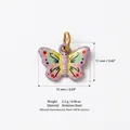 Colorful butterfly shape stainless steel pendant 15x11mm DIY charm jewelry accessory - Butterfly Pendant (JXPK255104SI) / Colorful