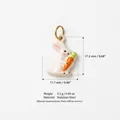 Cute stainless steel rabbit holding carrot pendant charm for DIY jewelry making - Rabbit Pendant (JXPK255104SI) / Off White