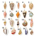 Detailed collection of 20 hand-painted seashell and conch pendants in various patterns - Pendant / Leopard Print Cone Shell