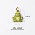 Cute green crowned frog charm pendant in stainless steel with detailed size measurements for DIY - Frog Pendant (JXPK255104SI) / Green