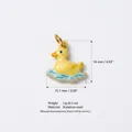 Yellow duck stainless steel animal pendant, 16mm height, SKU size measurement view. - Duck Pendant (JXPK255104SI) / Yellow