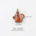 Small stainless steel squirrel animal charm pendant for DIY jewelry making accessories - Squirrel Pendant (JXPK255104SI) / Orange Red