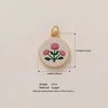 Rose flower pendant in gold copper finish with dimensions and weight info - Pink Rose (2)