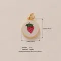 Copper strawberry charm pendant 15mm with weight and dimension details shown clearly - Round Strawberry Charm (17)