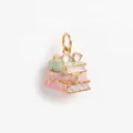 Pendentif en émail pile de livres avec lunettes pour la création de bijoux DIY - Pendentif Livre (MTPK260414OI) / Coloré