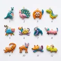 Collection de douze pendentifs animaux colorés peints à la main style dopamine pour bijoux DIY - Pendentif Kangourou