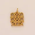 Pendente Tic-Tac-Toe in acciaio inox placcato oro 18K per la creazione di gioielli - Pendente a Forma di Gioco del Tris / Oro