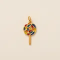 Ciondolo lecca-lecca in acciaio inossidabile placcato oro 18K con smalto colorato - Pendente a Forma di Lecca-lecca Colorato / Multicolore/Oro