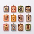 Selection of 12 cartoon poker card pendants with adorable cat and dog pet designs - K Cat Pendant (1) / Gold