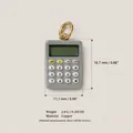 Detailed miniature grey calculator charm pendant made of copper for DIY jewelry - Grey Calculator Pendant (No. 8)