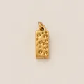 Pendente rettangolare minimalista in acciaio inossidabile placcato oro 18K con texture - Ciondolo Formaggio