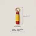 Red and yellow cylindrical buoy pendant charm in copper for DIY jewelry necklace making - Red Paintbrush Pendant (No. 7)